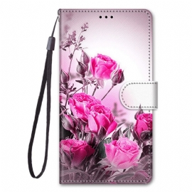Κάλυμμα Samsung Galaxy M53 5G με κορδονι Λουλούδια Με Λουριά