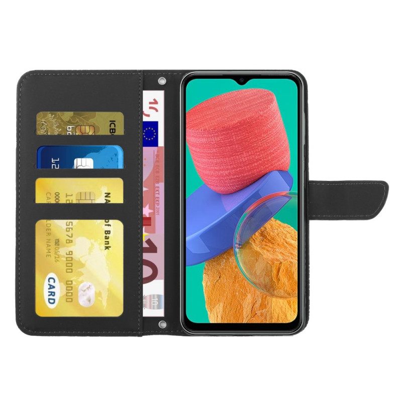 Κάλυμμα Samsung Galaxy M53 5G Πεταλούδες Και Ιμάντας Ώμου