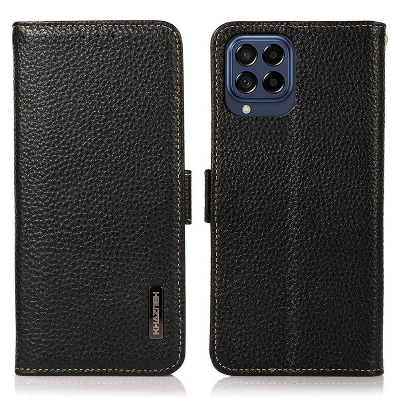 Θήκη Flip Samsung Galaxy M53 5G Litchi Leather Khazneh Rfid