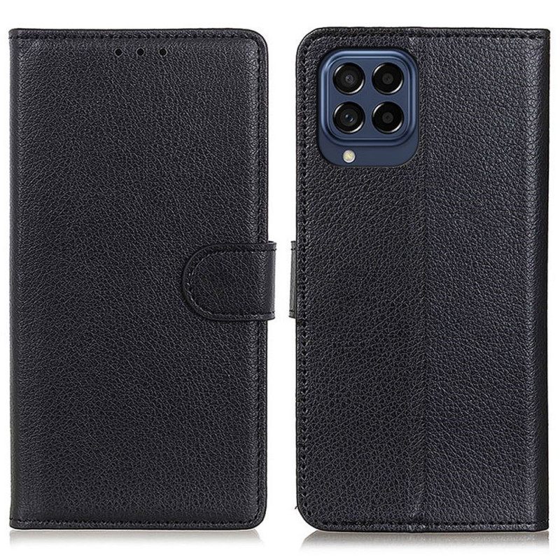 Θήκη Flip Samsung Galaxy M53 5G Παραδοσιακό Ψεύτικο Δέρμα