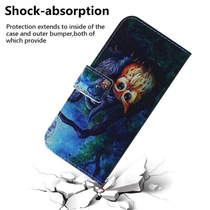 Θήκη Flip Samsung Galaxy M53 5G Ζωγραφίζοντας Κουκουβάγιες
