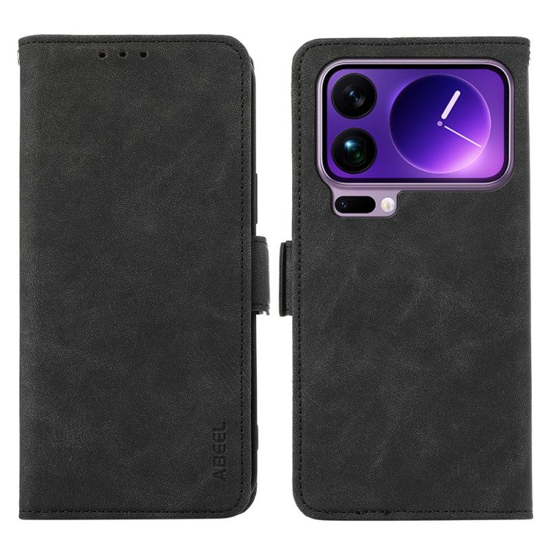 Δερματινη Θηκη Xiaomi 17 Pro Max Abeel Εφέ Σουέτ Σιλικόνης