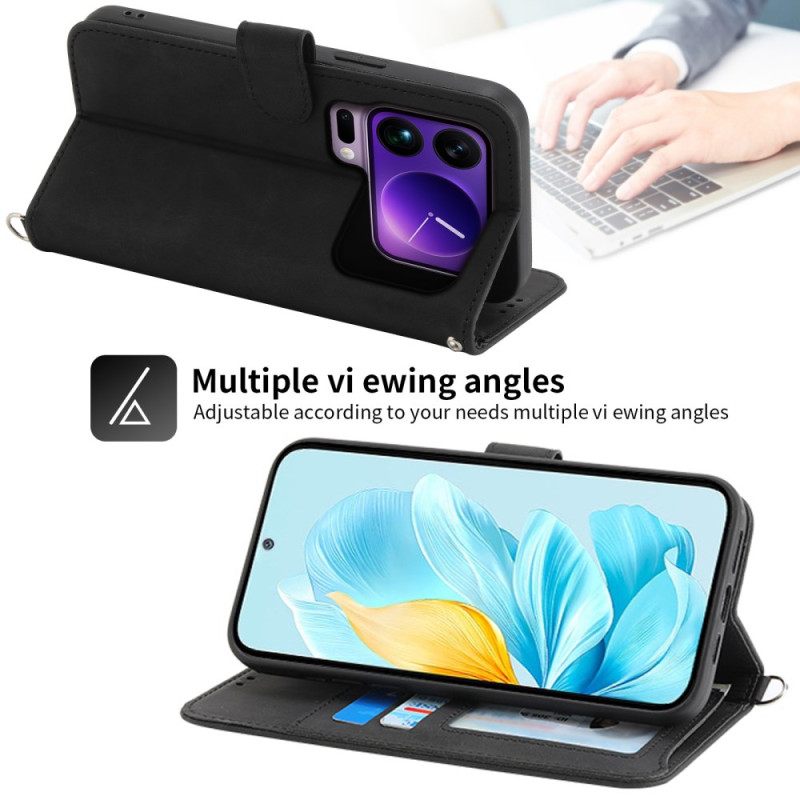 Δερματινη Θηκη Xiaomi 17 Pro Max Δαντέλα Με Λουρί Και Λουρί Ώμου