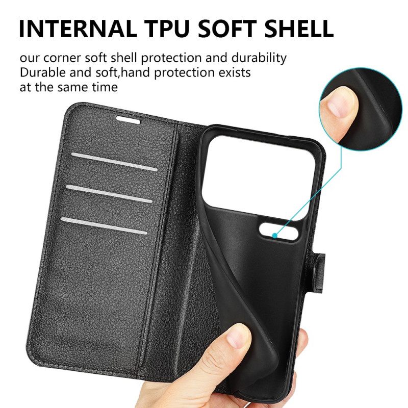 Δερματινη Θηκη Xiaomi 17 Pro Max Δέρμα Litchi Faux