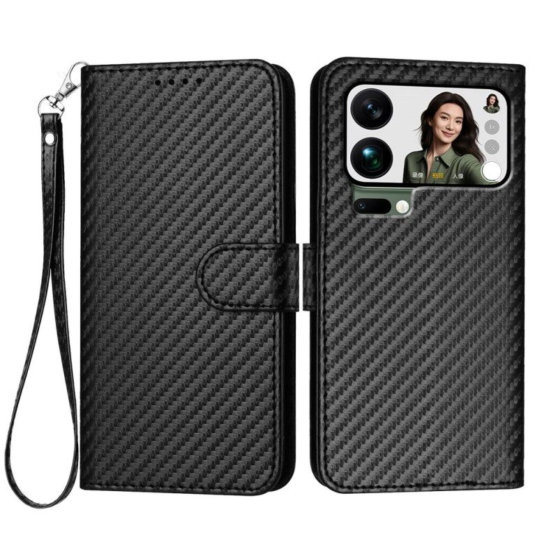 Δερματινη Θηκη Xiaomi 17 Pro Max Κορδόνι Από Ανθρακονήματα Σιλικόνης