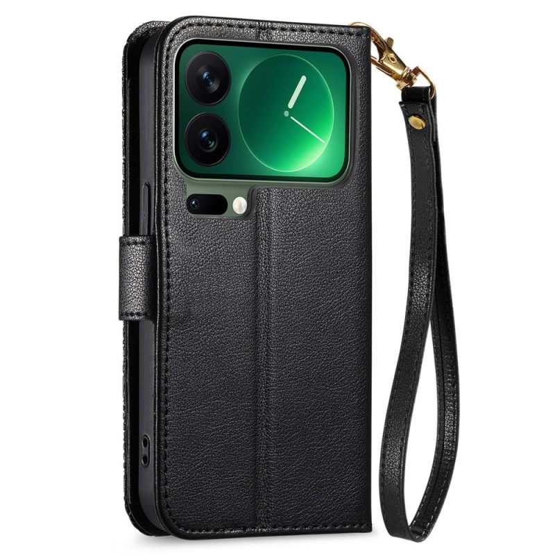 Δερματινη Θηκη Xiaomi 17 Pro Max Πορτοφόλι Με Λουλουδάτο Σχέδιο Σιλικόνης