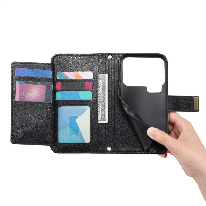 Δερματινη Θηκη Xiaomi 17 Pro Max Πορτοφόλι Με Λουλουδάτο Σχέδιο Σιλικόνης