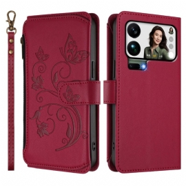 Δερματινη Θηκη Xiaomi 17 Pro Max Πορτοφόλι Με Λουλούδια