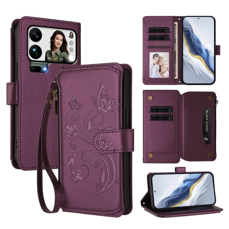 Δερματινη Θηκη Xiaomi 17 Pro Max Πορτοφόλι Με Λουλούδια