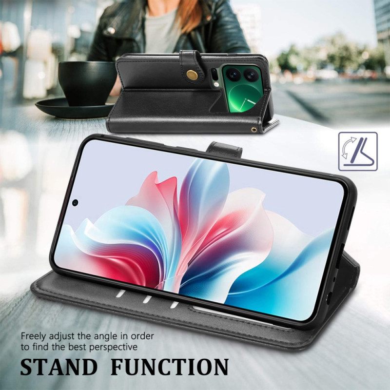 Δερματινη Θηκη Xiaomi 17 Pro Max Χρυσό Κούμπωμα