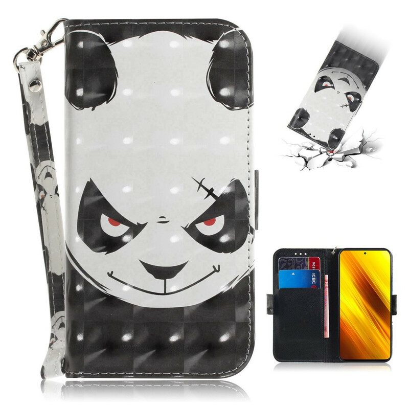 Κάλυμμα Poco X3 / X3 Pro / X3 NFC με κορδονι Angry Panda Με Λουράκι