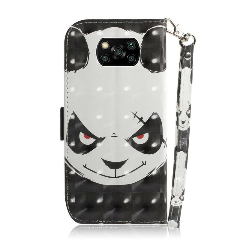 Κάλυμμα Poco X3 / X3 Pro / X3 NFC με κορδονι Angry Panda Με Λουράκι