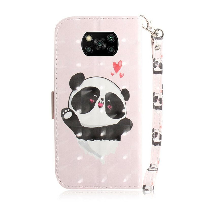 Κάλυμμα Poco X3 / X3 Pro / X3 NFC με κορδονι Panda Love Strap