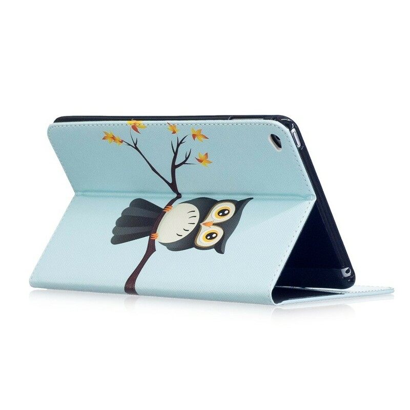 δερματινη θηκη iPad Mini 4 Κουκουβάγια Σκαρφαλωμένη Στο Κλαδί