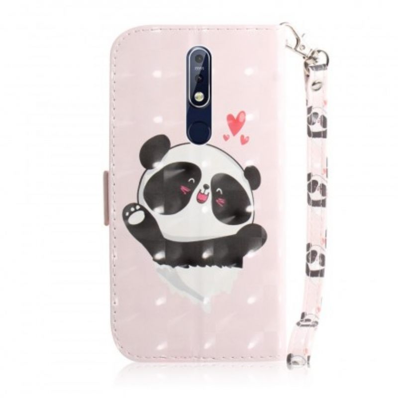 Κάλυμμα Nokia 7.1 με κορδονι Panda Love With Strap