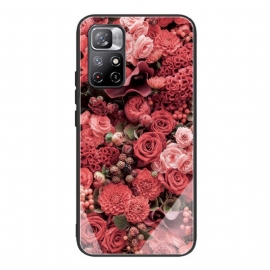 θηκη κινητου Xiaomi Redmi Note 11 Pro Plus 5G Ροζ Λουλούδια Από Σκληρυμένο Γυαλί