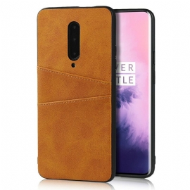 θηκη κινητου OnePlus 7 Pro Δερμάτινη Υφή Διπλής Κάρτας