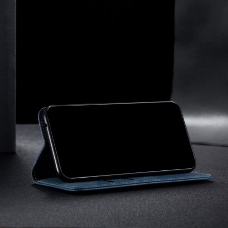 θηκη κινητου OnePlus 9 Pro Θήκη Flip Υφή Τζιν Από Ψεύτικο Δέρμα