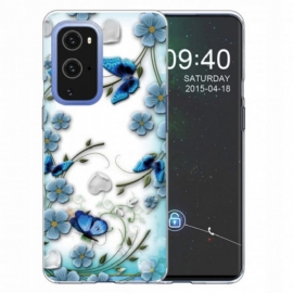 Θήκη OnePlus 9 Pro Ρετρό Πεταλούδες Και Λουλούδια