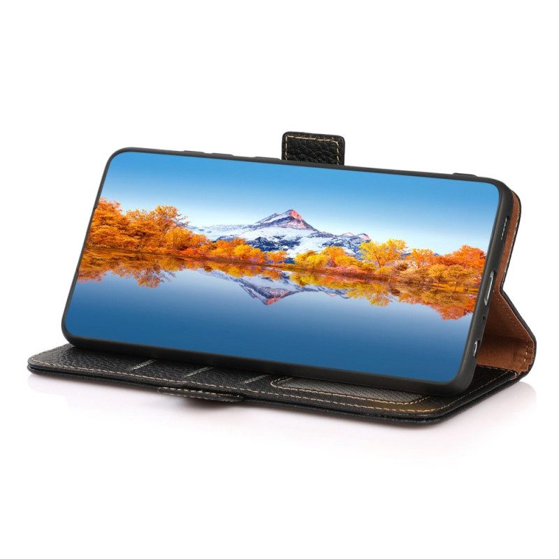 Δερματινη Θηκη Poco C75 Δέρμα Λίτσι Με Αποκλεισμό Rfid Khazneh