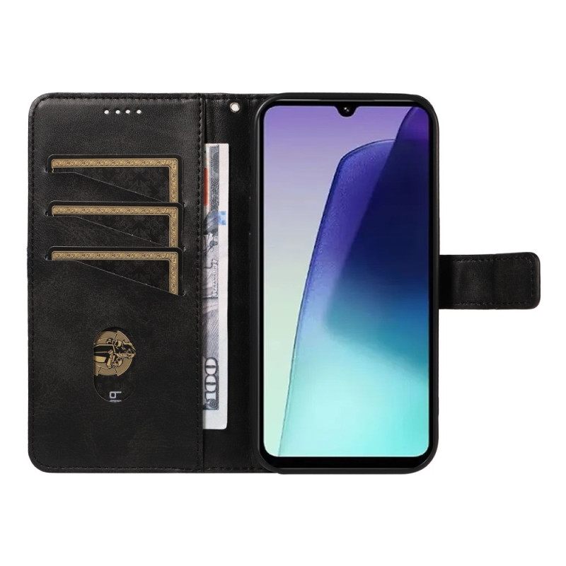 Δερματινη Θηκη Poco C75 Δίχρωμες Ρίγες Σιλικόνης