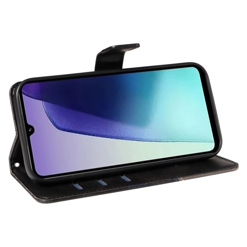 Δερματινη Θηκη Poco C75 Δίχρωμες Ρίγες Σιλικόνης