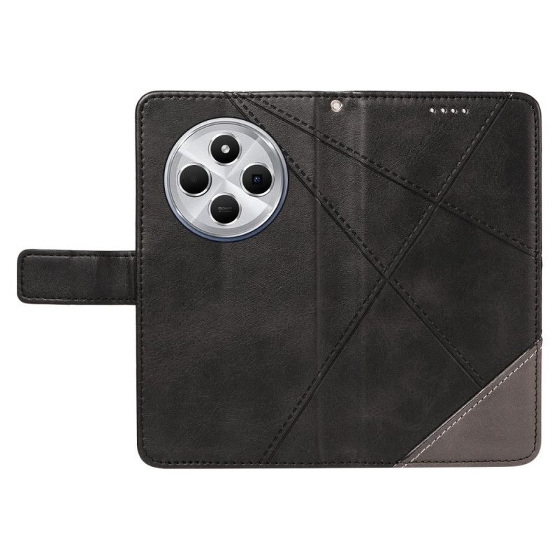 Δερματινη Θηκη Poco C75 Δίχρωμες Ρίγες Σιλικόνης