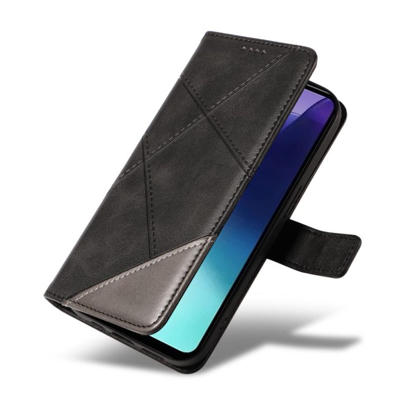 Δερματινη Θηκη Poco C75 Δίχρωμες Ρίγες Σιλικόνης