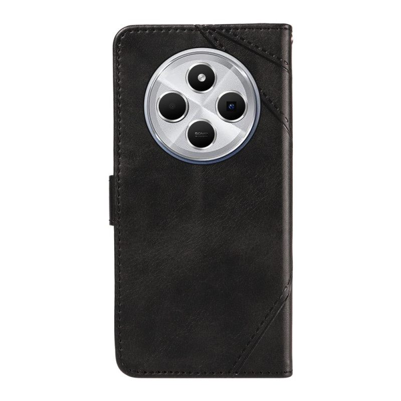 Δερματινη Θηκη Poco C75 Δίχρωμες Ρίγες Σιλικόνης