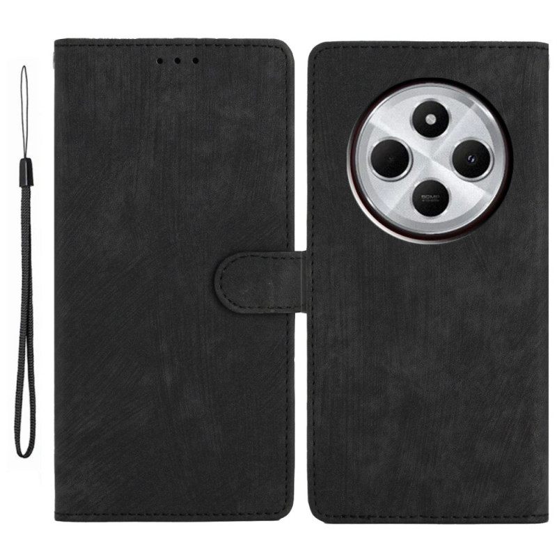 Δερματινη Θηκη Poco C75 Εφέ Σουέτ Με Λουράκι