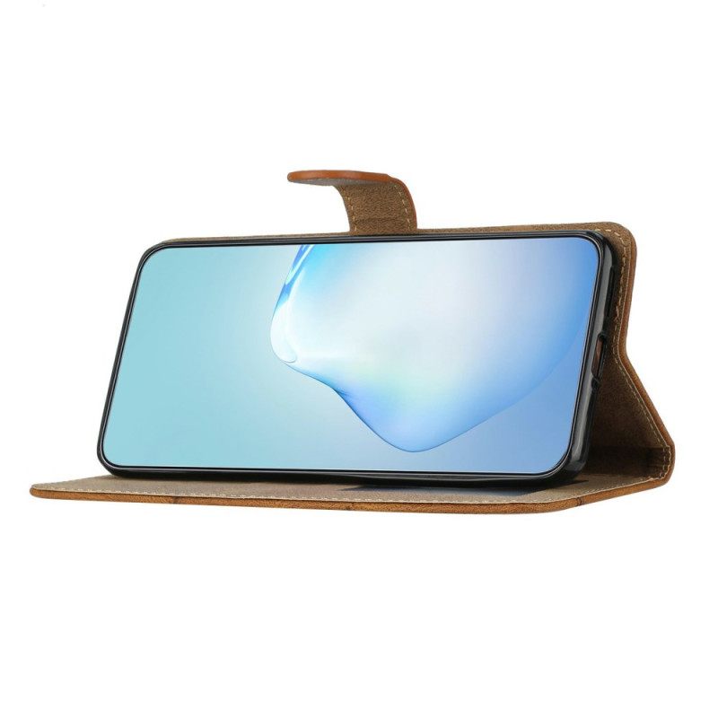 Δερματινη Θηκη Poco C75 Γραμμές Εφέ Σουέτ