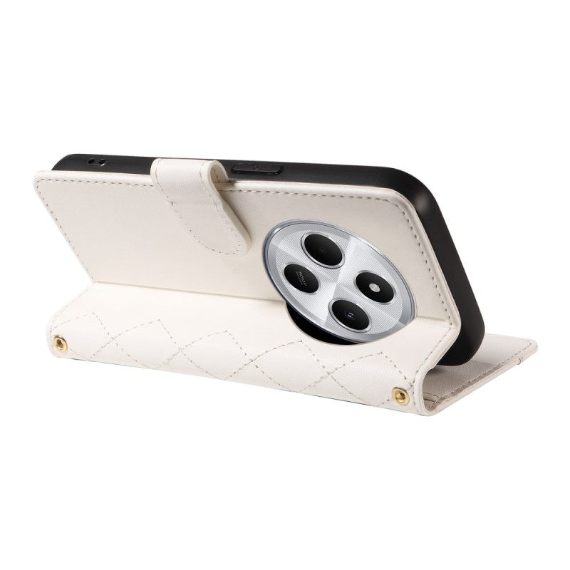 Δερματινη Θηκη Poco C75 Καπιτονέ Με Λουράκι Ώμου Και Βραχιόλι