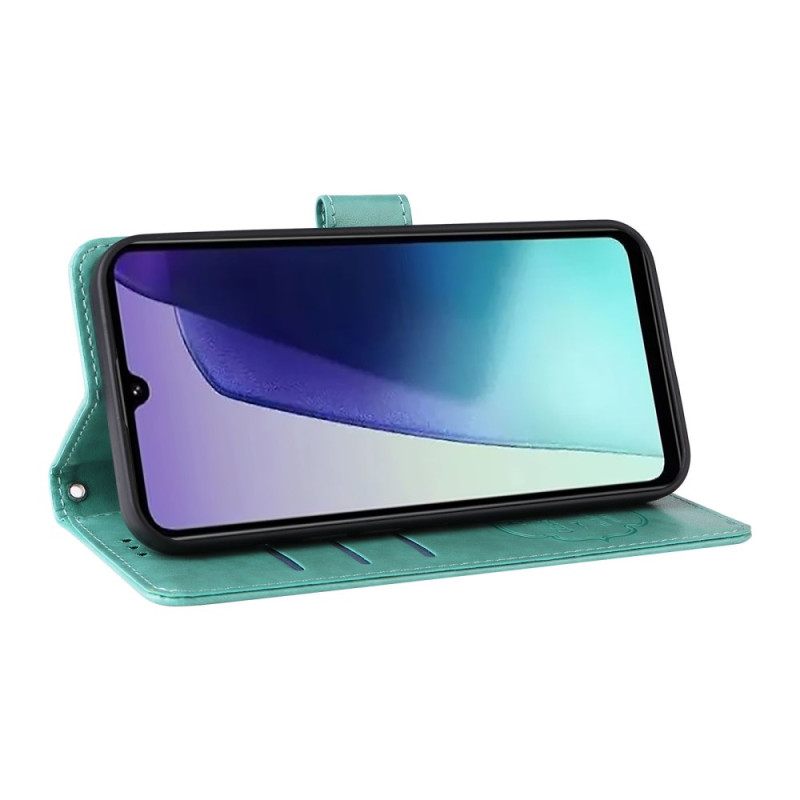 Δερματινη Θηκη Poco C75 Λουλούδια Και Πεταλούδες Με Κορδόνι