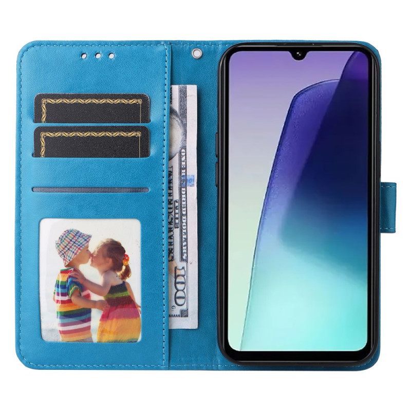 Δερματινη Θηκη Poco C75 Σχέδιο Ηλίανθου Με Λουρί