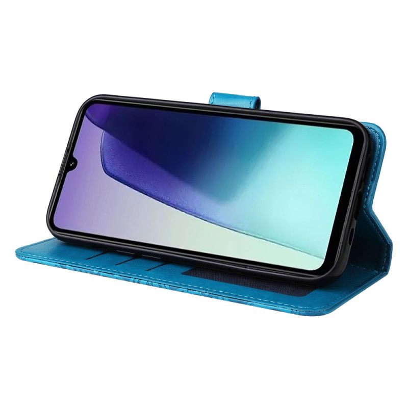 Δερματινη Θηκη Poco C75 Σχέδιο Ηλίανθου Με Λουρί