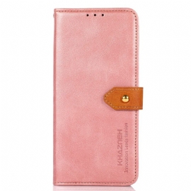 Δερματινη Θηκη Poco C75 Χρυσό Κουμπί Khazneh