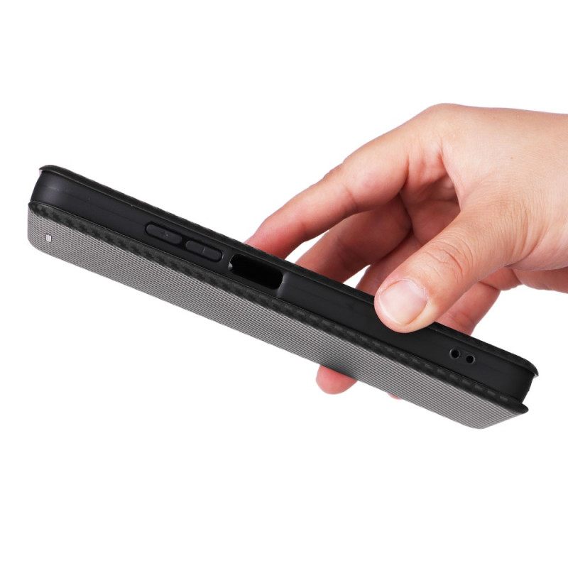 Δερματινη Θηκη Poco C75 Υφή Ίνων Άνθρακα Σιλικόνης