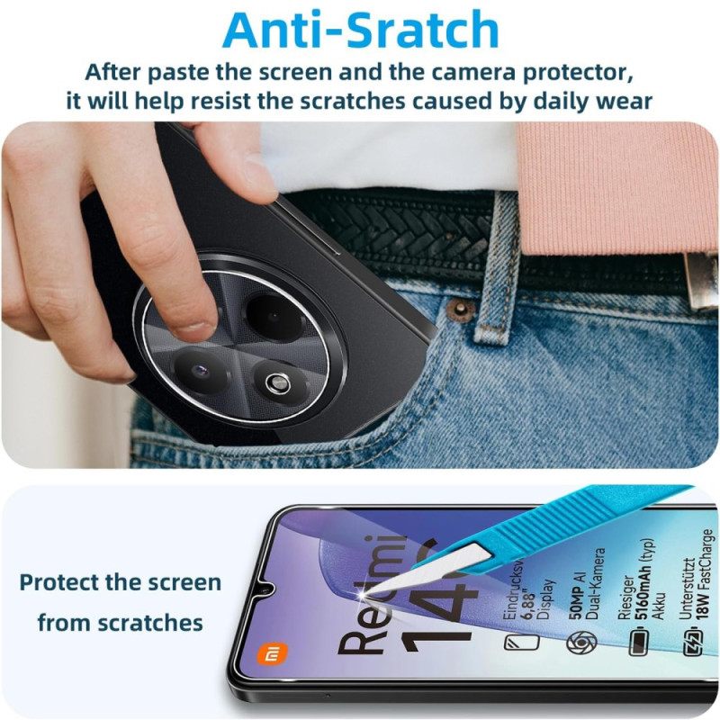 Διπλό Προστατευτικό Οθόνης Και Κάμερας Από Σκληρυμένο Γυαλί Για Xiaomi Redmi 14c / Poco C75