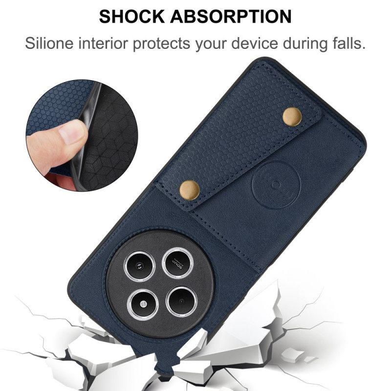 Κάλυμμα Poco C75 Θήκη Καρτών Και Βάση Με Εφέ Δέρματος Σιλικόνης