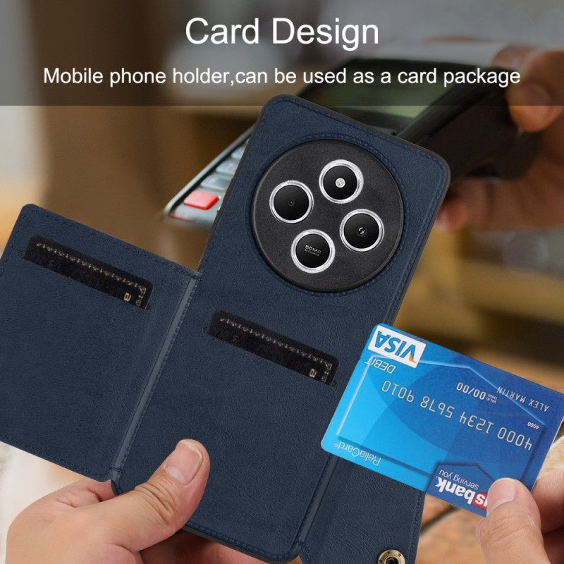 Κάλυμμα Poco C75 Θήκη Καρτών Και Βάση Με Εφέ Δέρματος Σιλικόνης