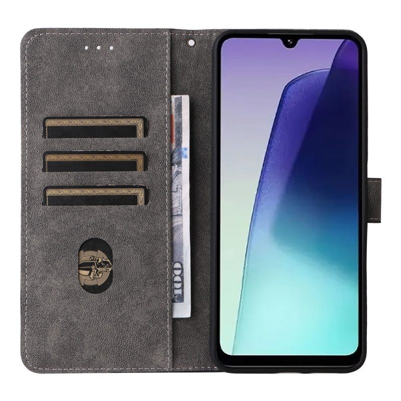 Θηκη Κινητου Poco C75 Rfid Με Εφέ Σουέτ Και Λουράκι