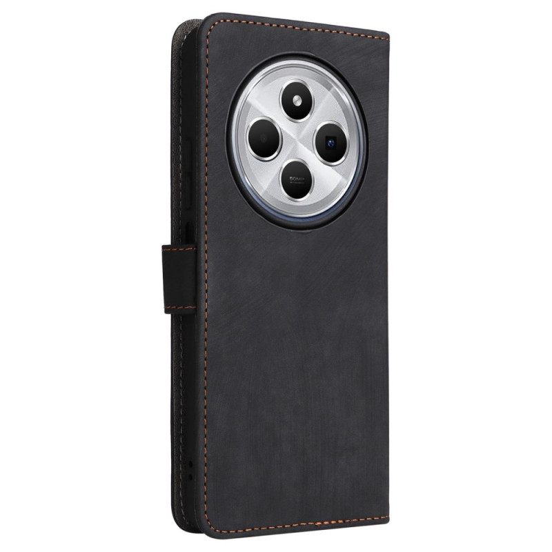 Θηκη Κινητου Poco C75 Rfid Με Εφέ Σουέτ Και Λουράκι