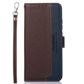 Θηκη Κινητου Poco C75 Υφή Λίτσι Με Αποκλεισμό Rfid Khazneh