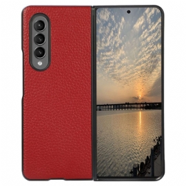 Θήκη Samsung Galaxy Z Fold 4 Vintage Εφέ Litchi Faux Leather