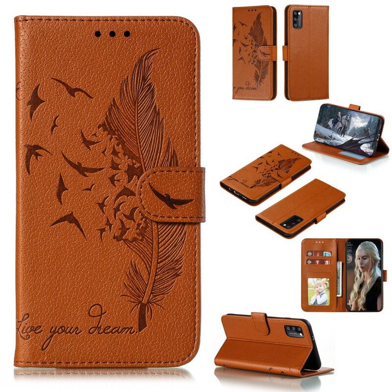 δερματινη θηκη Samsung Galaxy A41 Faux Leather Live Your Dream
