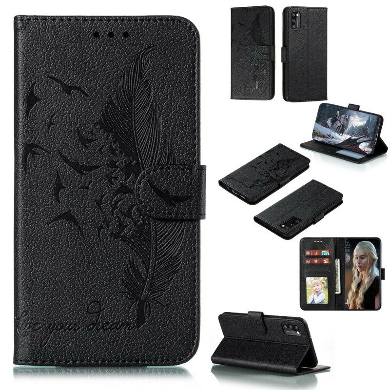 δερματινη θηκη Samsung Galaxy A41 Faux Leather Live Your Dream