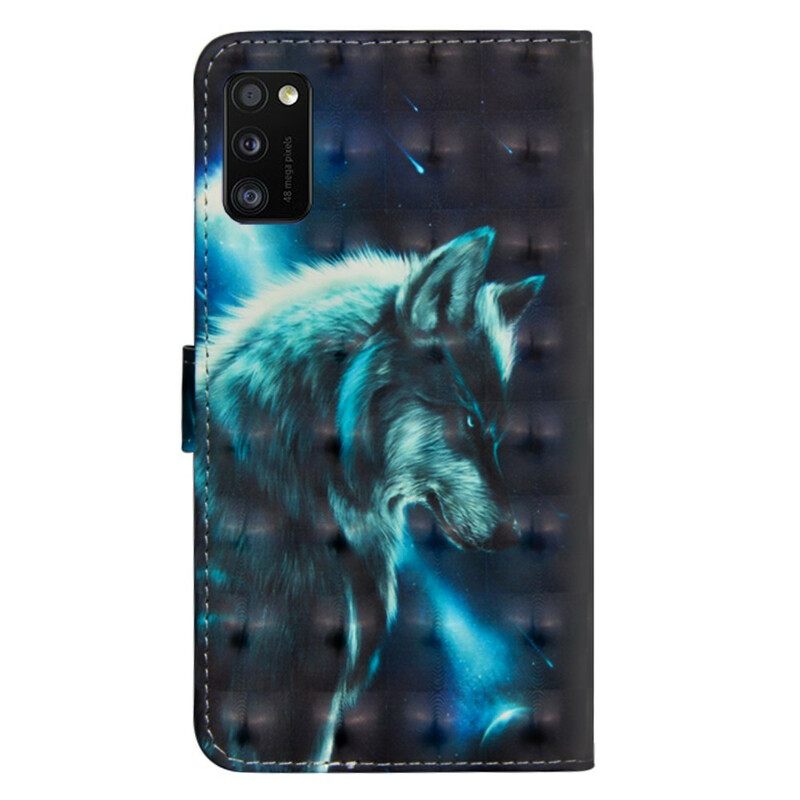 δερματινη θηκη Samsung Galaxy A41 Μεγαλοπρεπής Λύκος