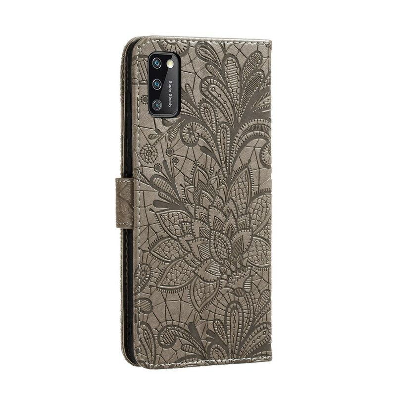 Κάλυμμα Samsung Galaxy A41 με κορδονι Tribal Strap Flowers