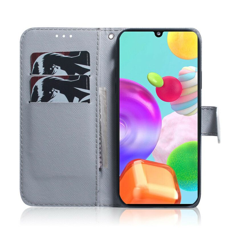 Θήκη Flip Samsung Galaxy A41 Ζωγραφική Με Κουκουβάγιες