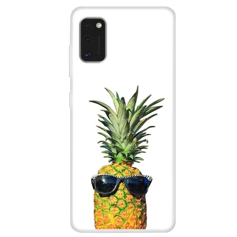 Θήκη Samsung Galaxy A41 Διαφανής Ανανάς Με Ποτήρια